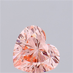 Picture of Lab Grown Diamond 3.01 Carats, Heart with  Cut, Fancy Vivid Pink Color, VVS2 Clarity and Certified by IGI