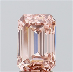 Picture of Lab Grown Diamond 3.05 Carats, Emerald with  Cut, Fancy Vivid Pink Color, VS2 Clarity and Certified by IGI