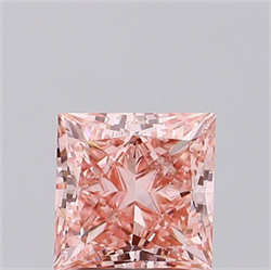 Picture of Lab Grown Diamond 3.01 Carats, Princess with  Cut, Fancy Vivid Pink Color, VS1 Clarity and Certified by IGI