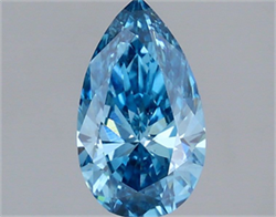 Picture of Lab Grown Diamond 1.24 Carats, Pear with  Cut, Fancy Vivid Blue Color, VS1 Clarity and Certified by IGI