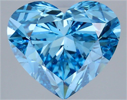 Picture of Lab Grown Diamond 4.99 Carats, Heart with  Cut, Fancy Vivid Blue Color, VS2 Clarity and Certified by IGI