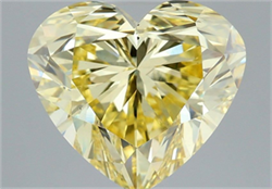 Picture of Lab Grown Diamond 5.07 Carats, Heart with  Cut, Fancy Intense Yellow Color, VS2 Clarity and Certified by IGI