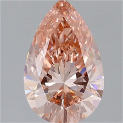 Picture of Lab Grown Diamond 1.54 Carats, Pear with  Cut, Fancy Vivid Pink Color, VS2 Clarity and Certified by IGI