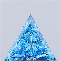 Picture of Lab Grown Diamond 1.21 Carats, TRIANGULAR with  Cut, Fancy Vivid Blue Color, VVS2 Clarity and Certified by IGI