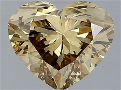 Picture of Lab Grown Diamond 1.55 Carats, Heart with  Cut, Fancy Yellow Color, VS1 Clarity and Certified by IGI