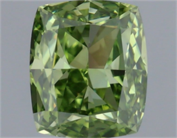 Picture of Lab Grown Diamond 1.24 Carats, CUSHION MODIFIED with  Cut, Fancy Vivid Green Color, VS1 Clarity and Certified by IGI