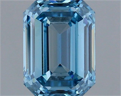 Picture of Lab Grown Diamond 1.20 Carats, Emerald with  Cut, Fancy Intense Blue Color, VS1 Clarity and Certified by IGI