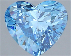 Picture of Lab Grown Diamond 2.00 Carats, Heart with  Cut, Fancy Vivid Blue Color, VS2 Clarity and Certified by IGI