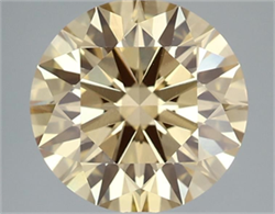 Picture of Lab Grown Diamond 3.02 Carats, Round with Ideal Cut, Fancy Intense Yellow Color, VVS2 Clarity and Certified by IGI