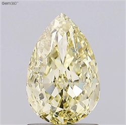 Picture of Lab Grown Diamond 1.58 Carats, Pear with  Cut, Fancy Yellow Color, VVS1 Clarity and Certified by IGI