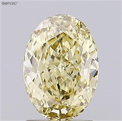 Picture of Lab Grown Diamond 1.60 Carats, Oval with  Cut, Fancy Yellow Color, VVS2 Clarity and Certified by IGI