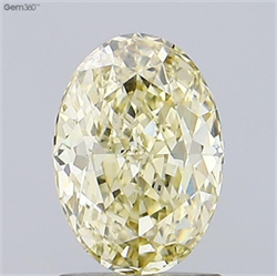 Picture of Lab Grown Diamond 1.63 Carats, Oval with  Cut, Fancy Yellow Color, VS1 Clarity and Certified by IGI