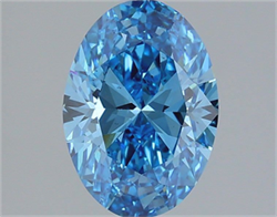 Picture of Lab Grown Diamond 2.02 Carats, Oval with  Cut, Fancy Vivid Blue Color, VS2 Clarity and Certified by IGI