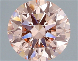 Picture of Lab Grown Diamond 1.54 Carats, Round with Ideal Cut, Fancy Intense Pink Color, VS1 Clarity and Certified by IGI