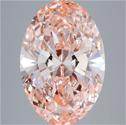 Picture of Lab Grown Diamond 10.02 Carats, Oval with  Cut, Fancy Vivid Pink Color, VVS2 Clarity and Certified by IGI