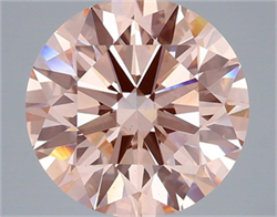 Picture of Lab Grown Diamond 5.01 Carats, Round with Ideal Cut, Fancy Intense Pink Color, VS2 Clarity and Certified by IGI