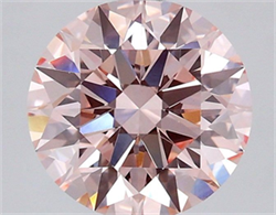 Picture of Lab Grown Diamond 2.01 Carats, Round with Ideal Cut, Fancy Vivid Pink Color, VS1 Clarity and Certified by IGI
