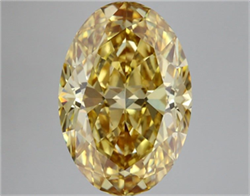 Picture of Lab Grown Diamond 11.00 Carats, Oval with  Cut, Fancy Vivid Yellow Color, VS1 Clarity and Certified by IGI