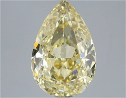 Picture of Lab Grown Diamond 3.55 Carats, Pear with  Cut, Fancy Intense Yellow Color, VS1 Clarity and Certified by IGI