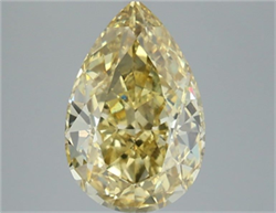 Picture of Lab Grown Diamond 4.54 Carats, Pear with  Cut, Fancy Intense Yellow Color, VS1 Clarity and Certified by IGI