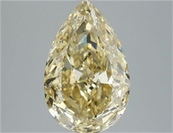 Picture of Lab Grown Diamond 4.51 Carats, Pear with  Cut, Fancy Intense Yellow Color, VVS2 Clarity and Certified by IGI