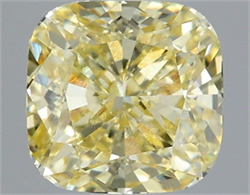 Picture of Lab Grown Diamond 3.03 Carats, CUSHION MODIFIED with  Cut, Fancy Yellow Color, VVS2 Clarity and Certified by IGI