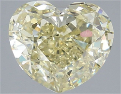 Picture of Lab Grown Diamond 4.07 Carats, Heart with  Cut, Fancy Light Yellow Color, VVS2 Clarity and Certified by IGI