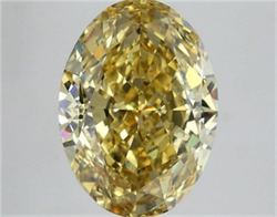 Picture of Lab Grown Diamond 5.58 Carats, Oval with  Cut, Fancy Intense Yellow Color, VS1 Clarity and Certified by IGI