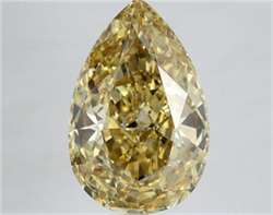 Picture of Lab Grown Diamond 5.02 Carats, Pear with  Cut, Fancy Intense Yellow Color, VS1 Clarity and Certified by IGI
