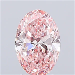 Picture of Lab Grown Diamond 2.48 Carats, Oval with  Cut, Fancy Vivid Pink Color, VS2 Clarity and Certified by IGI