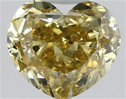 Picture of Lab Grown Diamond 1.74 Carats, Heart with  Cut, Fancy Intense Yellow Color, VS1 Clarity and Certified by IGI