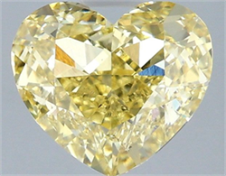 Picture of Lab Grown Diamond 2.02 Carats, Heart with  Cut, Fancy Intense Yellow Color, VVS2 Clarity and Certified by IGI