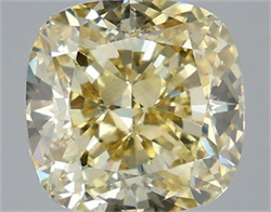 Picture of Lab Grown Diamond 3.53 Carats, CUSHION MODIFIED with  Cut, Fancy Yellow Color, VS2 Clarity and Certified by IGI