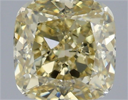 Picture of Lab Grown Diamond 3.10 Carats, CUSHION MODIFIED with  Cut, Fancy Intense Yellow Color, VVS2 Clarity and Certified by IGI