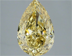 Picture of Lab Grown Diamond 3.50 Carats, Pear with  Cut, Fancy Intense Yellow Color, VS2 Clarity and Certified by IGI