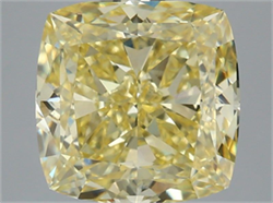 Picture of Lab Grown Diamond 3.60 Carats, CUSHION MODIFIED with  Cut, Fancy Intense Yellow Color, VS1 Clarity and Certified by IGI