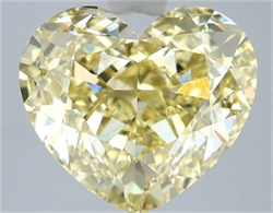 Picture of Lab Grown Diamond 4.07 Carats, Heart with  Cut, Fancy Yellow Color, VS1 Clarity and Certified by IGI