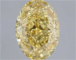 Picture of Lab Grown Diamond 3.53 Carats, Oval with  Cut, Fancy Vivid Yellow Color, VS2 Clarity and Certified by IGI