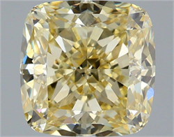 Picture of Lab Grown Diamond 3.09 Carats, CUSHION MODIFIED with  Cut, Fancy Yellow Color, VS1 Clarity and Certified by IGI