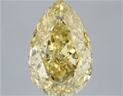 Picture of Lab Grown Diamond 5.08 Carats, Pear with  Cut, Fancy Vivid Yellow Color, VS1 Clarity and Certified by IGI
