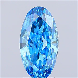 Picture of Lab Grown Diamond 2.50 Carats, Oval with  Cut, Fancy Vivid Blue Color, VS2 Clarity and Certified by IGI