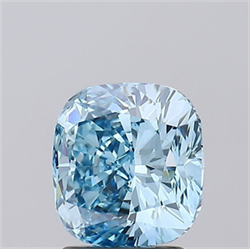 Picture of Lab Grown Diamond 2.84 Carats, CUSHION MODIFIED with  Cut, Fancy Vivid Blue Color, VS1 Clarity and Certified by IGI