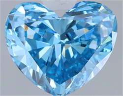 Picture of Lab Grown Diamond 1.32 Carats, Heart with  Cut, Fancy Vivid Blue Color, VS2 Clarity and Certified by IGI