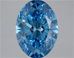 Picture of Lab Grown Diamond 3.01 Carats, Oval with  Cut, Fancy Vivid Blue Color, VS2 Clarity and Certified by IGI