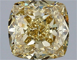 Picture of Lab Grown Diamond 3.09 Carats, CUSHION MODIFIED with  Cut, Fancy Yellow Color, VS1 Clarity and Certified by IGI