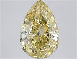 Picture of Lab Grown Diamond 2.59 Carats, Pear with  Cut, Fancy Intense Yellow Color, VS2 Clarity and Certified by IGI