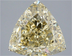 Picture of Lab Grown Diamond 5.56 Carats, TRIANGULAR with  Cut, Fancy Yellow Color, VS1 Clarity and Certified by IGI