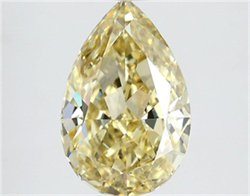 Picture of Lab Grown Diamond 2.09 Carats, Pear with  Cut, Fancy Intense Yellow Color, VS1 Clarity and Certified by IGI