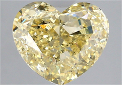 Picture of Lab Grown Diamond 3.59 Carats, Heart with  Cut, Fancy Yellow Color, VS1 Clarity and Certified by IGI
