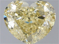 Picture of Lab Grown Diamond 1.58 Carats, Heart with  Cut, Fancy Yellow Color, VVS2 Clarity and Certified by IGI
